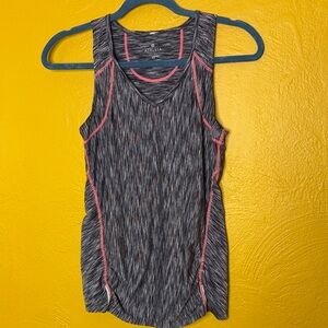Athleta Pop Space Dye Run Tank black white salmon pink trim. Great condition. XS